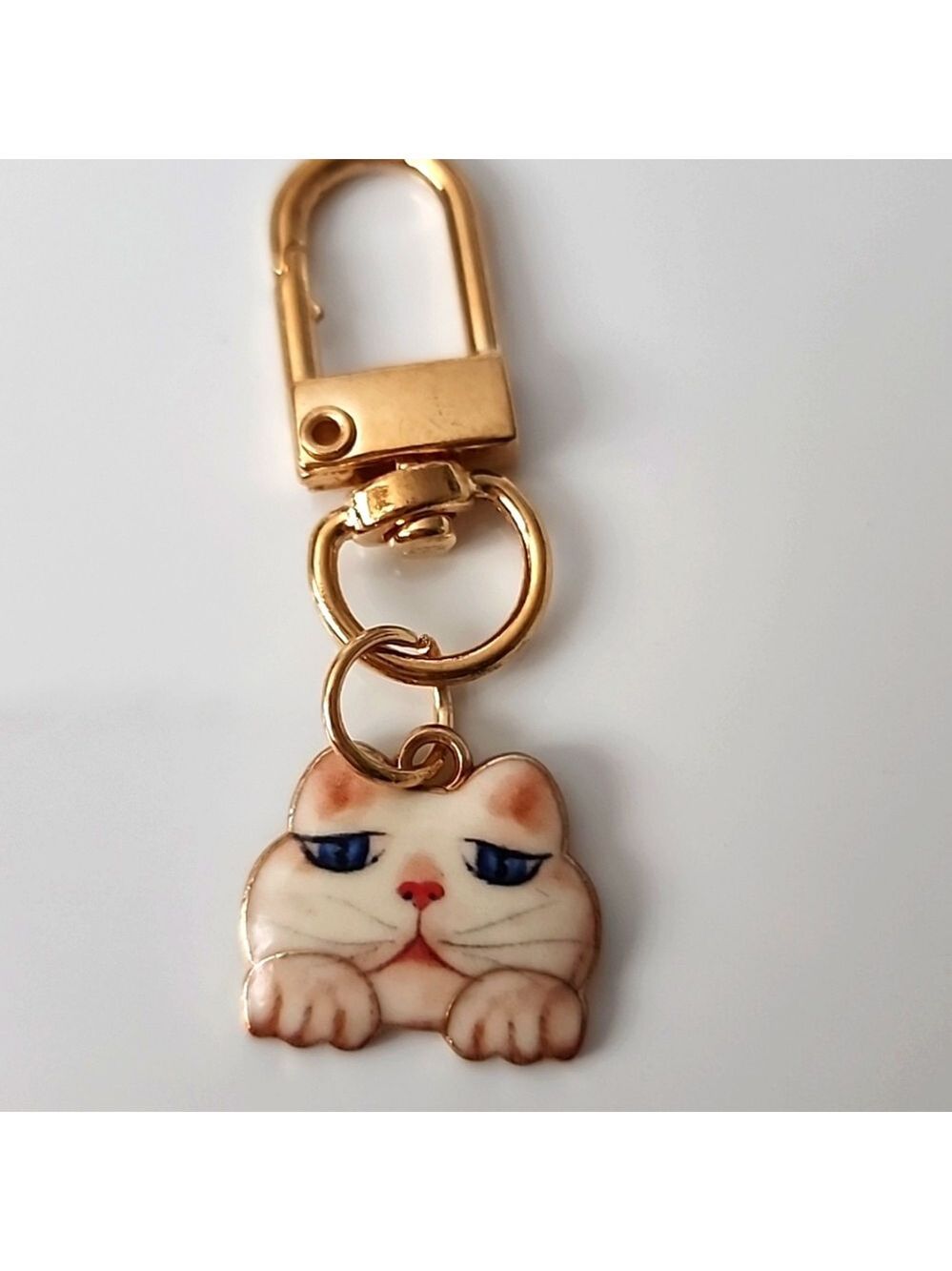 CAT  ZIPPER Pull purse charm Or Charm bracelet Lobster claw clip closure